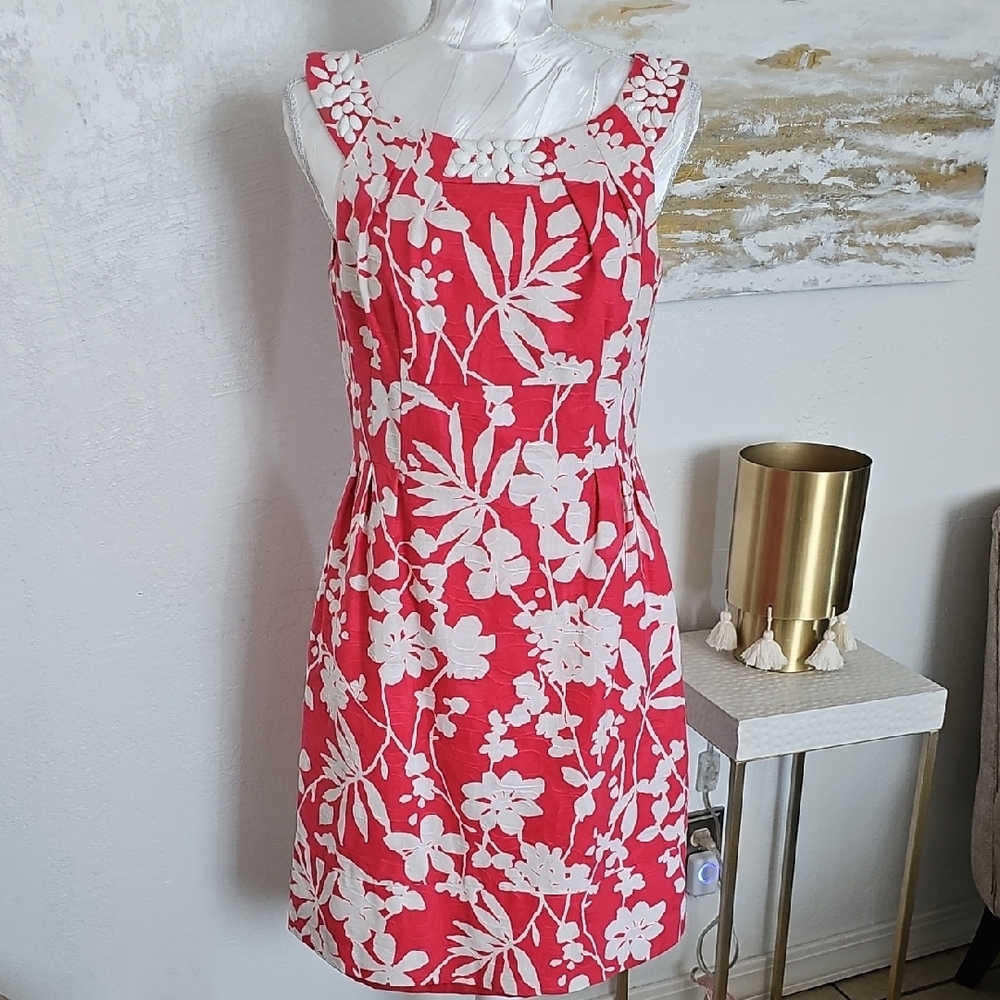 Jessica Howard Pink and White Floral Mini Dress